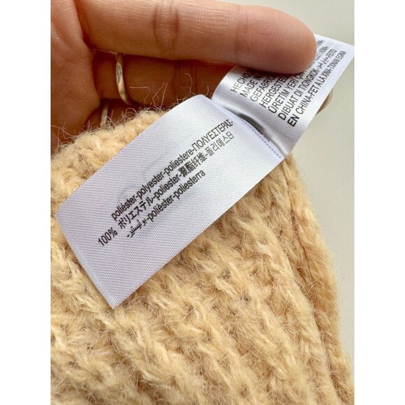 Girls' ZARA Light Camel Tan Cable Knit Crew Neck Fisherman Sweater, Size 9-10 - Picture 6 of 7